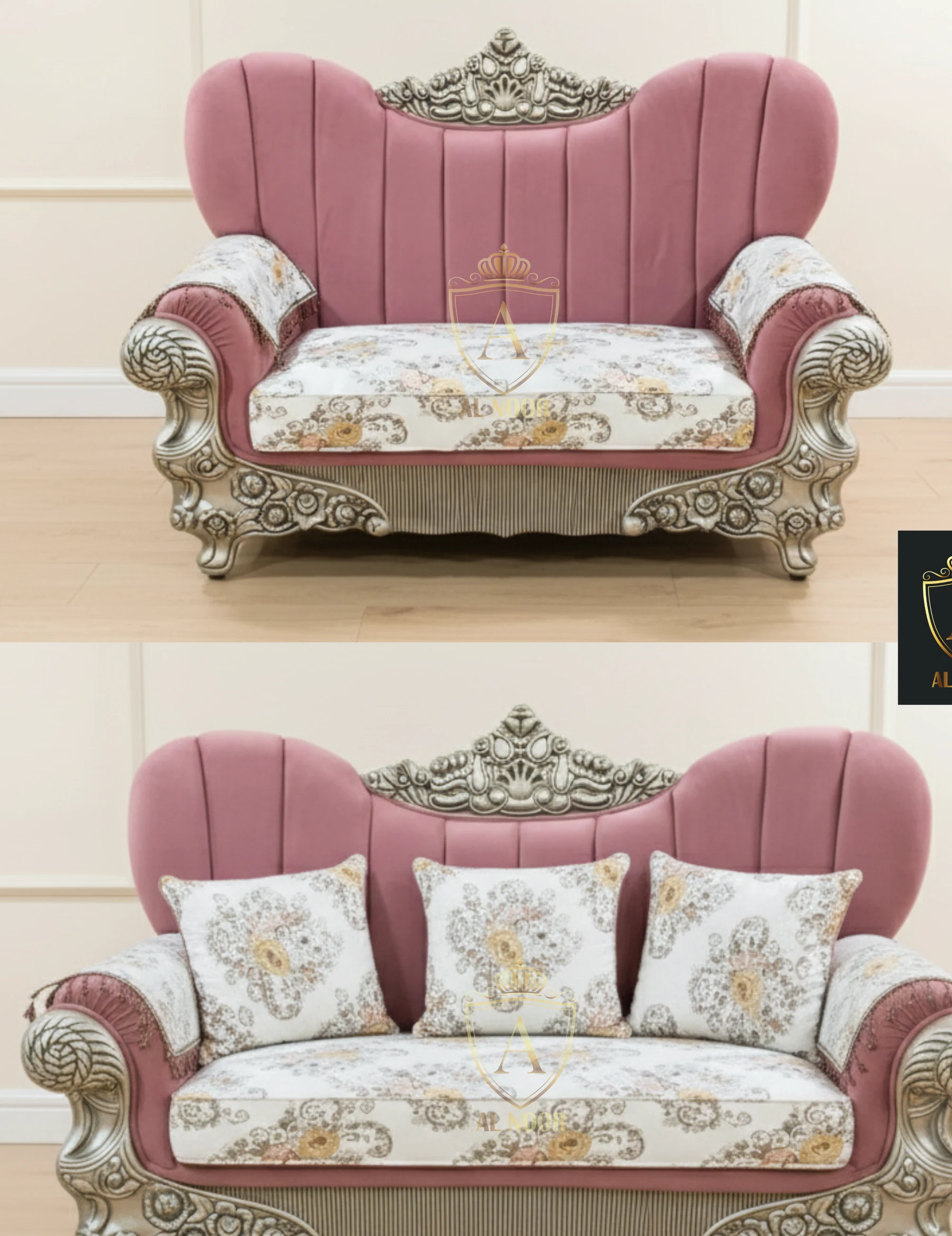 AL NOOR FURNITURE pink royal sofa