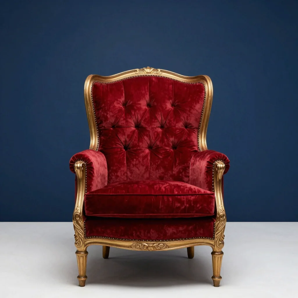 Kohinoor Velvet Crimson Armchair