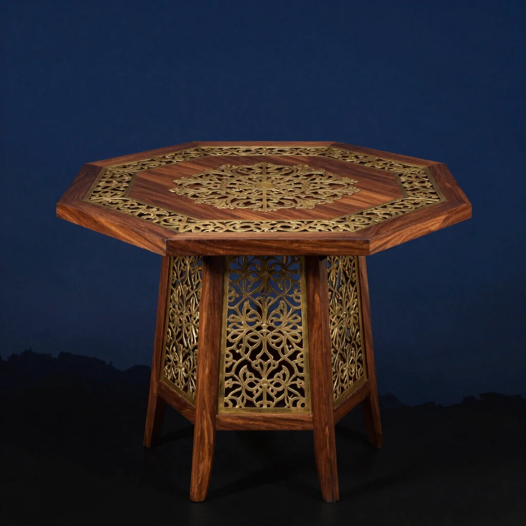 Shahjahan Brass Inlay Center Table